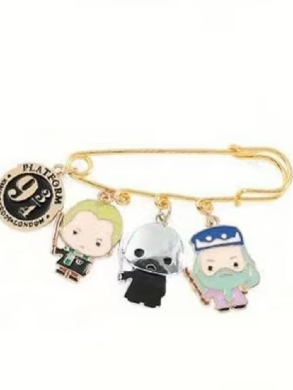 2/10🍀Harry Potter- Safety Pin W Malfoy, Voldemort & Dumbledore Charms